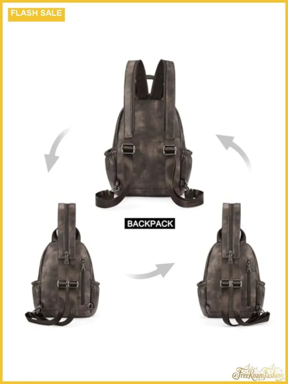 Sling Bag for Women Leather Convertible Crossbody Backpack Purse Travel
